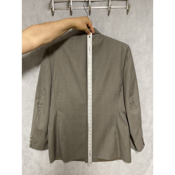 Oscar De Le Renta Suit Men 44L Double Breasted Plaid Flannel Wool 38X33 P Luxury - Picture 5 of 15